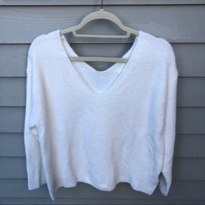 Fuzzy white sweater